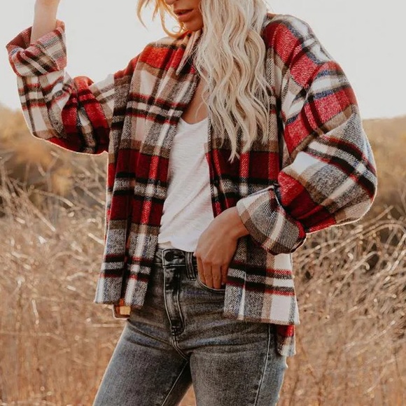 NWT FLAWLESS LIVERPOOL PLAID BUTTON DOWN SHACKET, Sz.S, BNWTIB - Picture 3 of 16